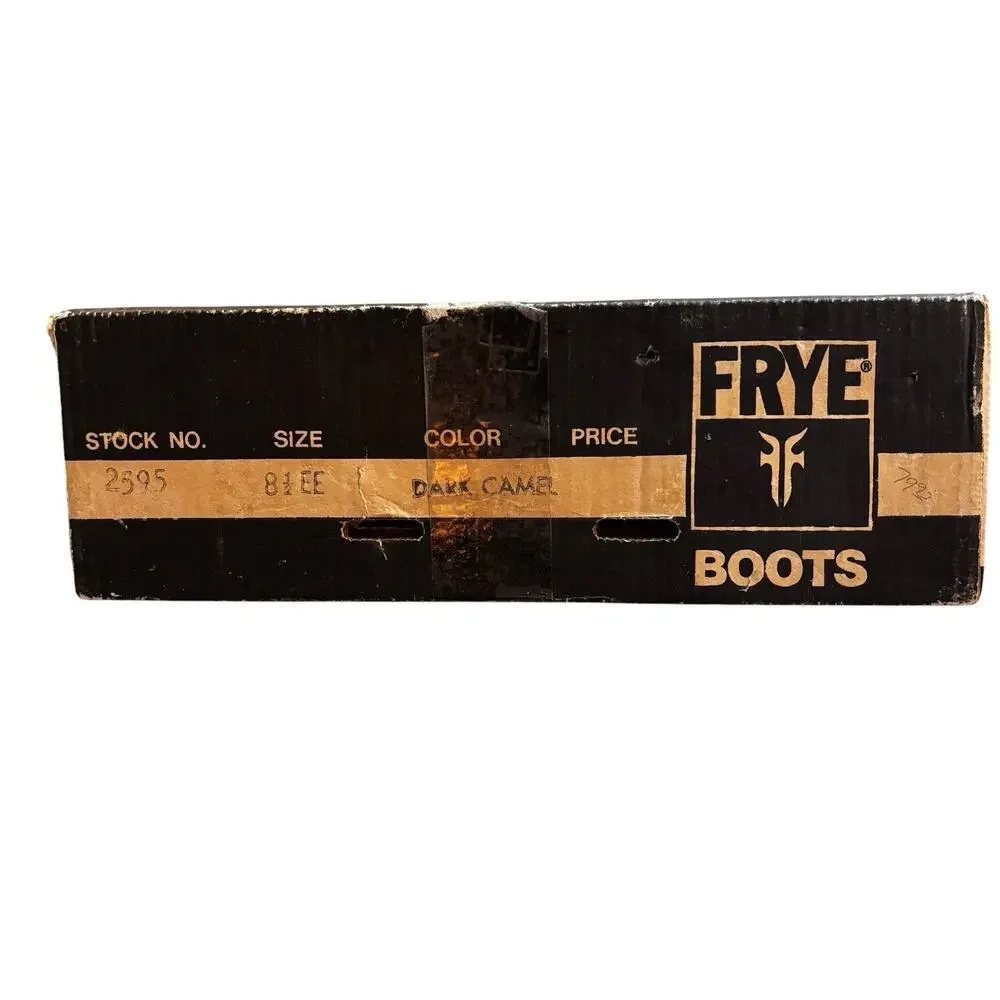 Frye Campus 2595 Dark Camel Brown Leather Boots Size 8.5 EE Wide USA Vintage